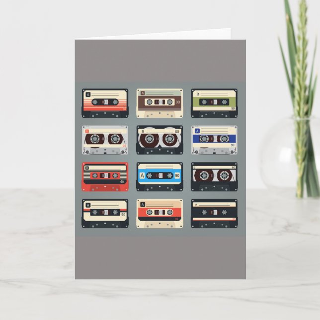 Retro Cassette Tapes 80s Thank You Card (Front)