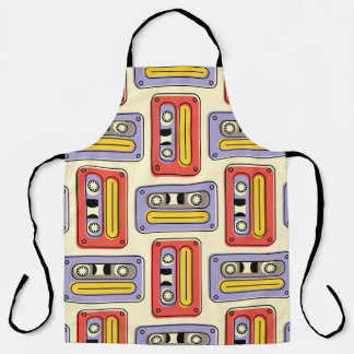Retro cassette tapes: seamless pattern. apron