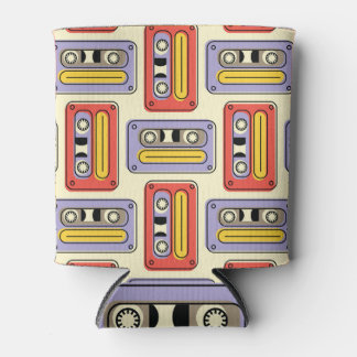 Retro cassette tapes: seamless pattern. can cooler