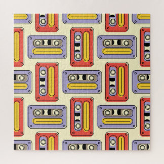 Retro cassette tapes: seamless pattern. jigsaw puzzle