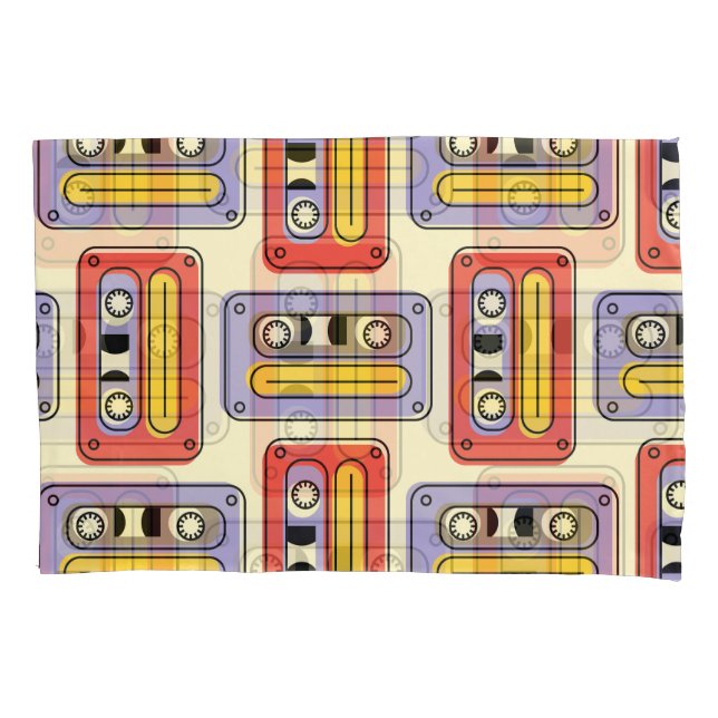 Retro cassette tapes: seamless pattern. pillowcase (Front)