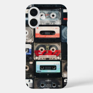 Retro cassettes image on iphone case