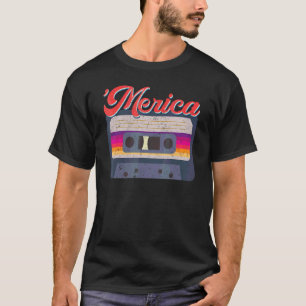 Retro Cassettes Mixtapes Merica Retro 1980s Vintag T-Shirt