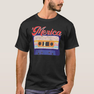 Retro Cassettes Mixtapes Merica Retro 1980s Vintag T-Shirt