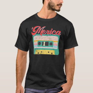 Retro Cassettes Mixtapes Merica Retro 1980s Vintag T-Shirt