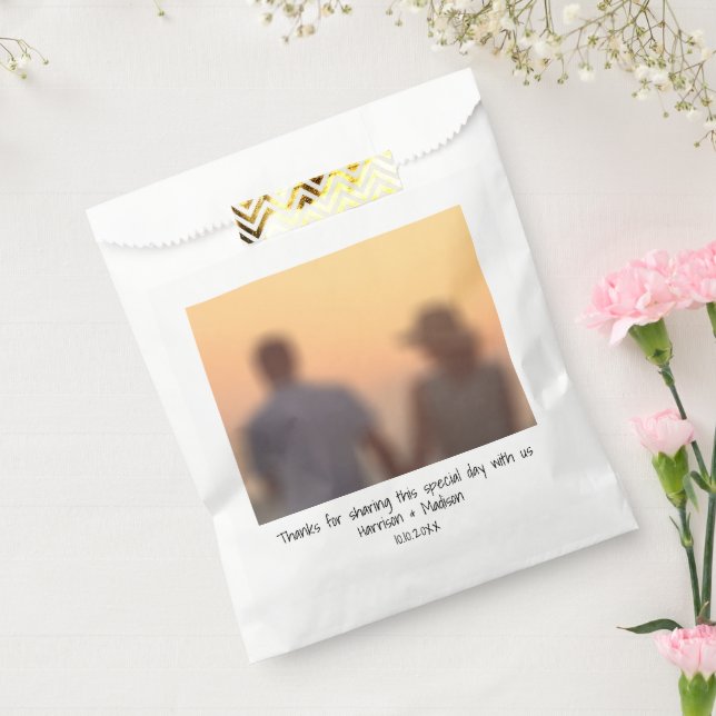 Retro casual instant photo names custom wedding favour bag (Sealed)