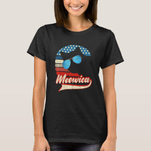 Retro Cat 4th Of July Meowica Merica Men Usa Ameri T-Shirt