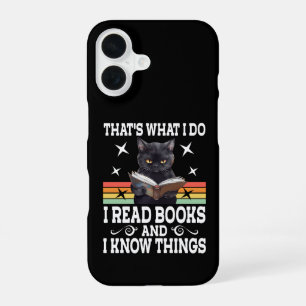Retro Cat Books The Reader Halloween Reading Gift iPhone 16 Case