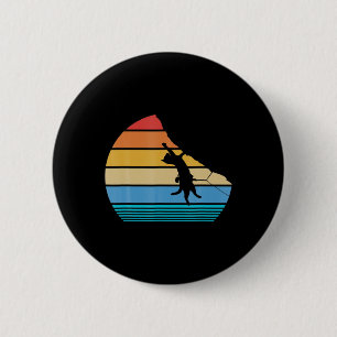 Retro Cat Climbing Meowtain Vintage Kitty Gift Roc 6 Cm Round Badge