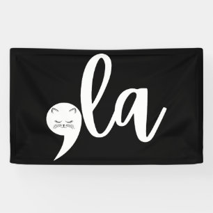 Retro Cat Comma La Kamala Harris 2024 Election Banner