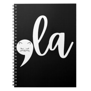 Retro Cat Comma La Kamala Harris 2024 Election Notebook