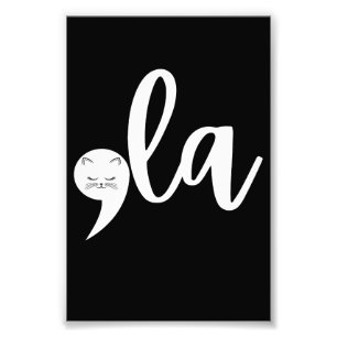 Retro Cat Comma La Kamala Harris 2024 Election  Photo Print