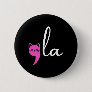 Retro Cat Comma La Kamala Harris For President 202 6 Cm Round Badge