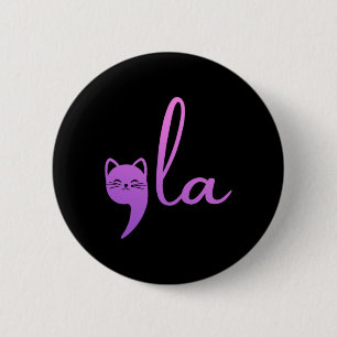 Retro Cat Comma La Kamala Harris For President 202 6 Cm Round Badge