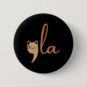 Retro Cat Comma La Kamala Harris For President 202 6 Cm Round Badge