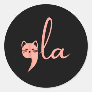 Retro Cat Comma La Kamala Harris For President 202 Classic Round Sticker