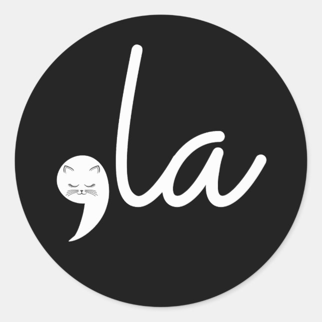 Retro Cat Comma La Kamala Harris For President 24 Classic Round Sticker (Front)