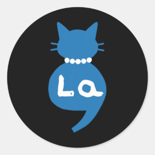 Retro Cat Cute Shoes Comma La Kamala Harris 2024 1 Classic Round Sticker
