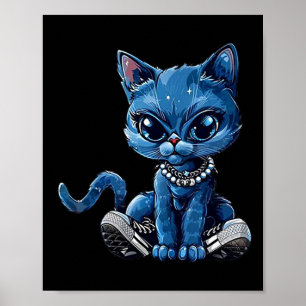 Retro Cat Cute Shoes Comma La Kamala Harris 2024 Poster