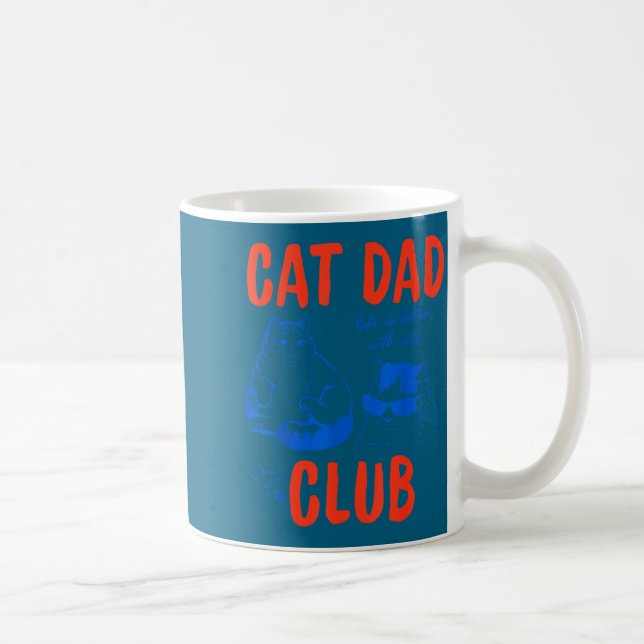 Retro Cat Dad Club Life Is Better With Cats Funny  Coffee Mug (Right)