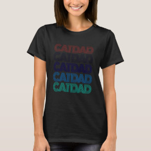 Retro CAT DAD Lover Ramen Pawsome Mum Rescue Purr  T-Shirt