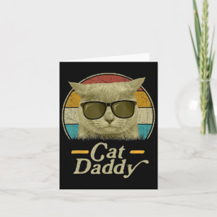 Retro Cat Daddy 80s 90s Style Cat Retro Cat Sungle Card