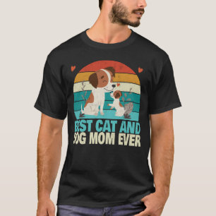 Retro Cat Dog Mom Cat Mama Furmama Puppy T-Shirt