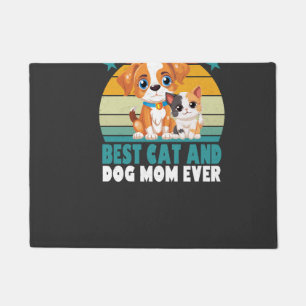 Retro Cat Dog Mum Cat Mama Furmama Puppy Kitty Mot Doormat