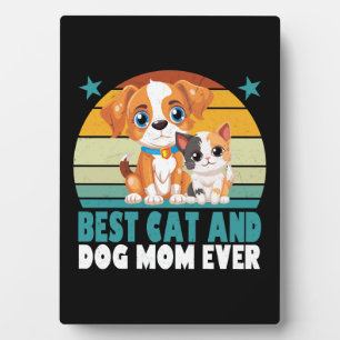 Retro Cat Dog Mum Cat Mama Furmama Puppy Kitty Mot Plaque