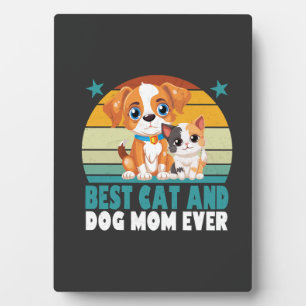 Retro Cat Dog Mum Cat Mama Furmama Puppy Kitty Mot Plaque