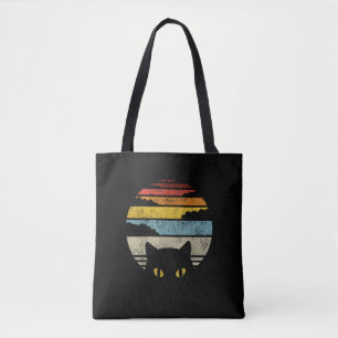 Retro Cat Graphic Vintage Style Cat Mum Dad Cats L Tote Bag
