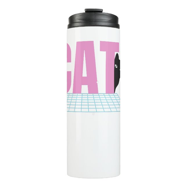 Retro Cat Grid — CAT Thermal Tumbler (Front)