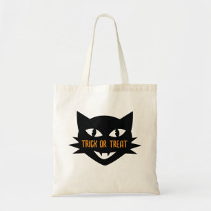 Retro Cat Halloween Trick or Treat Bag