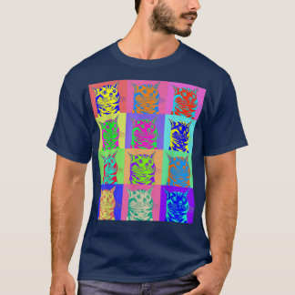 Retro Cat Kitty Retro Art Pop Style Cute Cat Lover T-Shirt