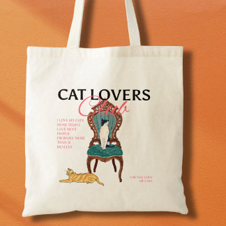 Retro Cat Lovers Tote Bag