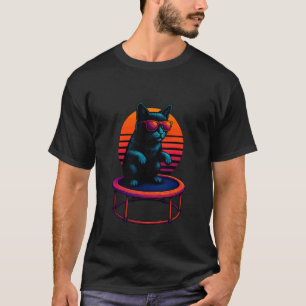 Retro Cat On Round Trampoline Trampoline Jumper T-Shirt