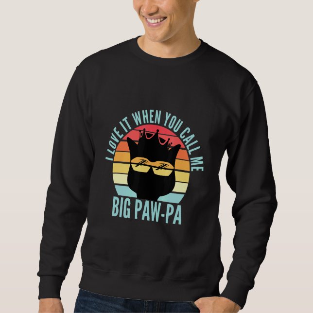 Retro Cat Owner Humour Notorious Cat Paw Pa Sweatshirt (Front)