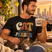 Retro Cat Person Typography Cat Lover
