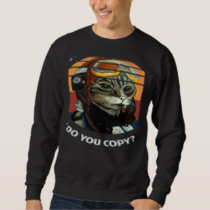 Retro Cat Pilot MEOW Kitty Owner Fur Parent Pet 2 Sweatshirt