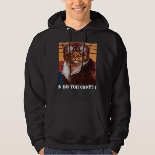 Retro Cat Pilot MEOW Kitty Owner Fur Parent Pet 4 Hoodie