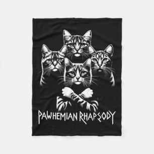 Retro Cat Rock Music Concert Band Men Kids Women F Fleece Blanket