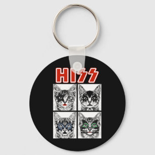 Retro Cat Rock Music Concert Band Men Kids Women F Key Ring