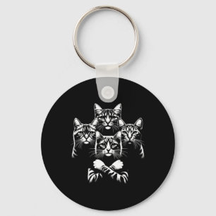 Retro Cat Rock Music Concert Band Men Kids Women F Key Ring