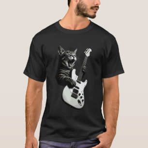 Retro Cat Rock Music Gifts Men Kids Women Funny Ca T-Shirt