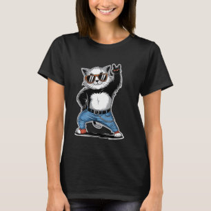 Retro Cat Rock n Roll Cat Lover Music T-Shirt