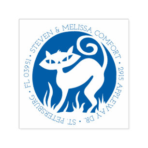 Retro Cat Self-Inking Rubber Art Stamp