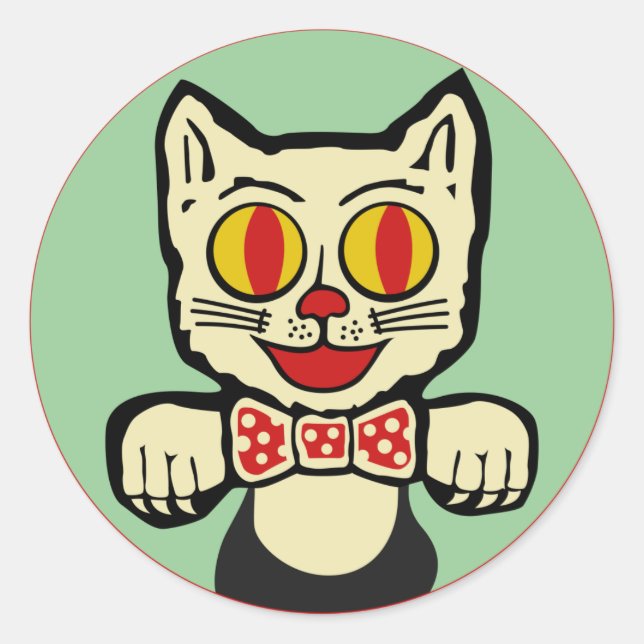 Retro Cat Sticker (Front)