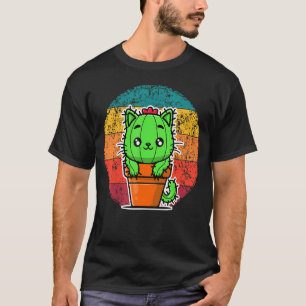 Retro Catcus, Cactus Cat, Plant For Men Women, Gar T-Shirt