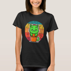 Retro Catcus Cactus Cat Plant For Men Women Gar T-Shirt