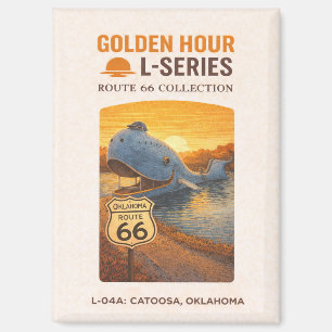 Retro Catoosa Oklahoma Route 66 Landmark Art Magnet